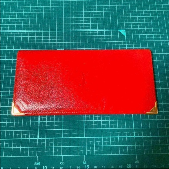 Yves Saint Laurent Red Wallet with Gold Accents - Picture 2 of 7